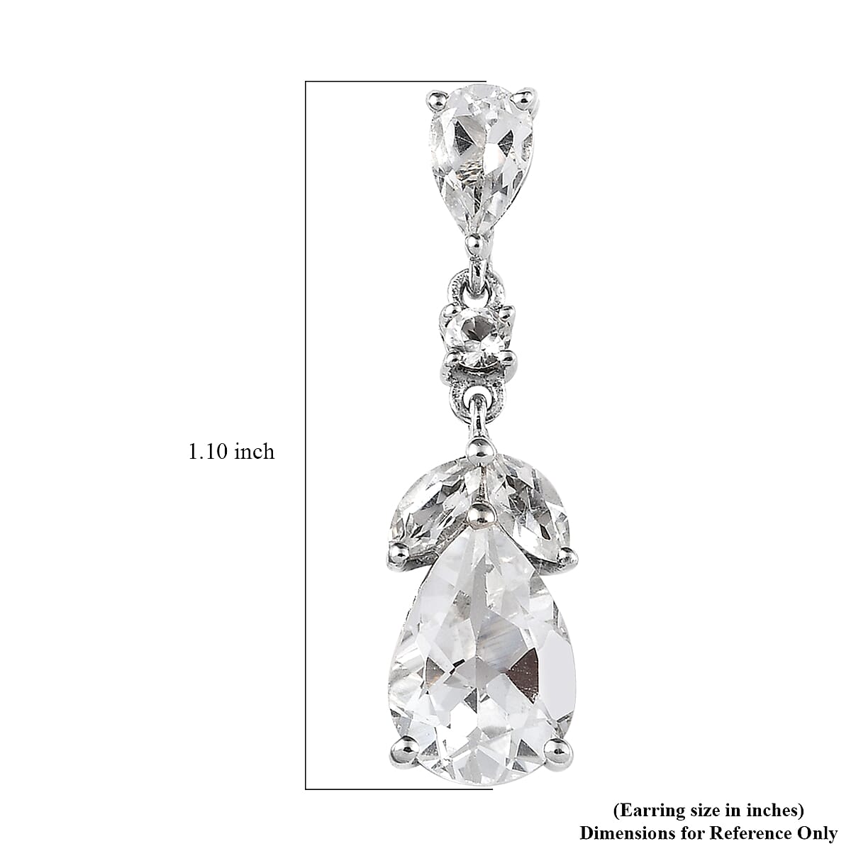 White Topaz Dangle Earrings in Platinum Over Sterling Silver 6.75 ctw image number 4