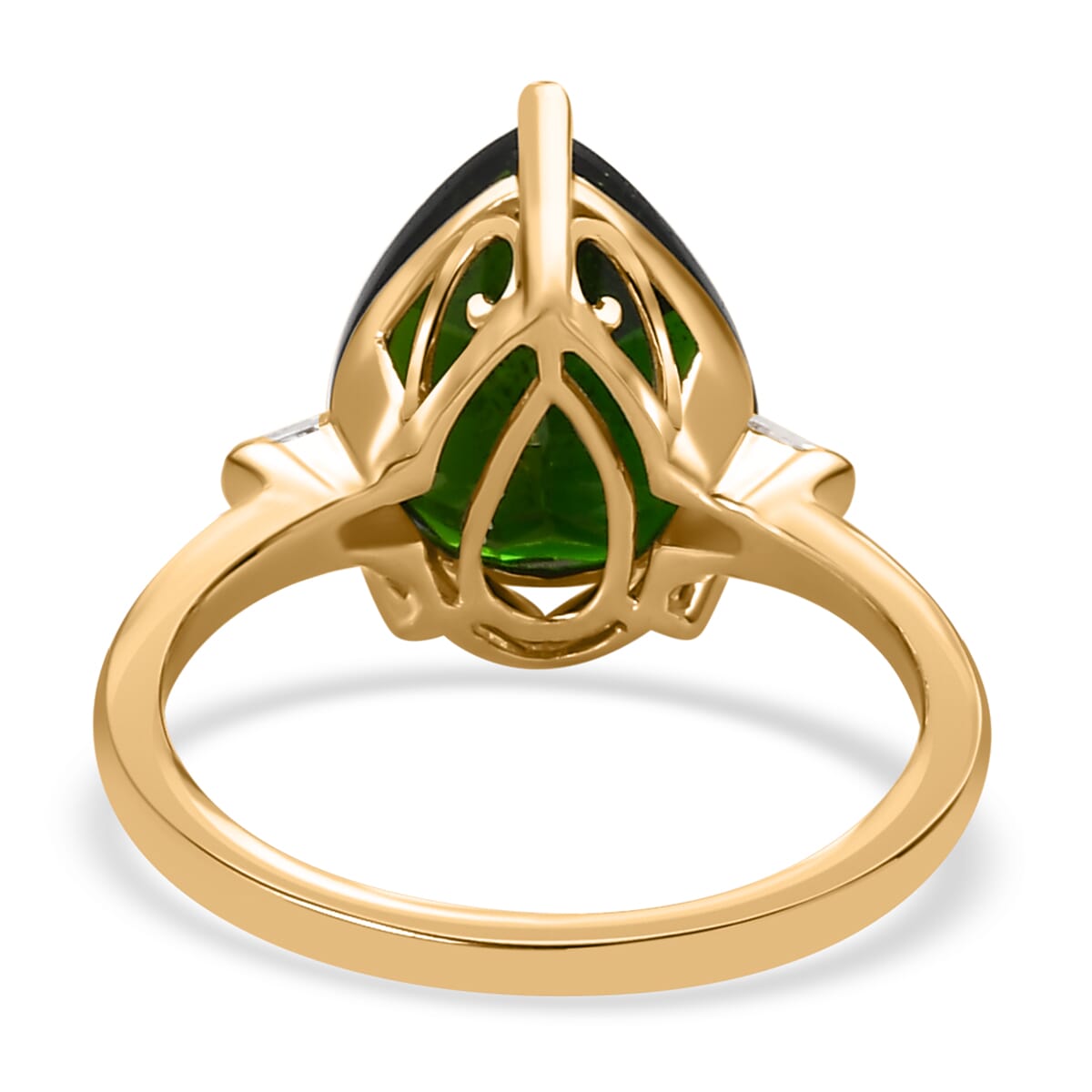 TLV LUXORO 10K Yellow Gold Premium Natural Chrome Diopside, Diamond (G-H, I3) Ring (Size 10.0) (2.60 g) 4.35 ctw image number 4