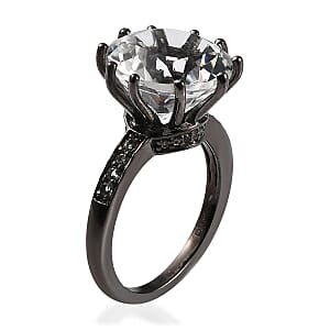 White Topaz Ring in Black Rhodium Over Sterling Silver (Size 9.0) 8.15 ctw