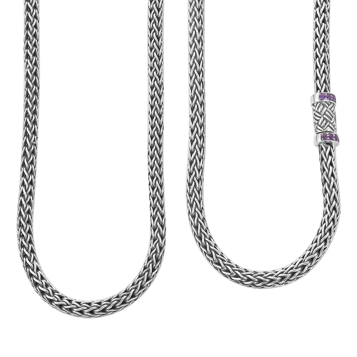 BALI LEGACY Amethyst Necklace 20 Inches in Sterling Silver 45.75 Grams 0.50 ctw image number 0