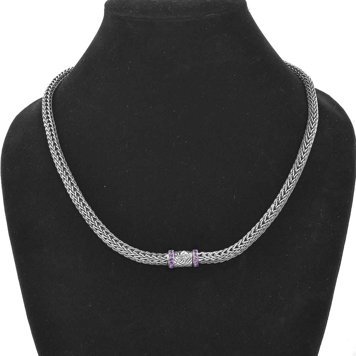 BALI LEGACY Amethyst Necklace 20 Inches in Sterling Silver 45.75 Grams 0.50 ctw image number 2