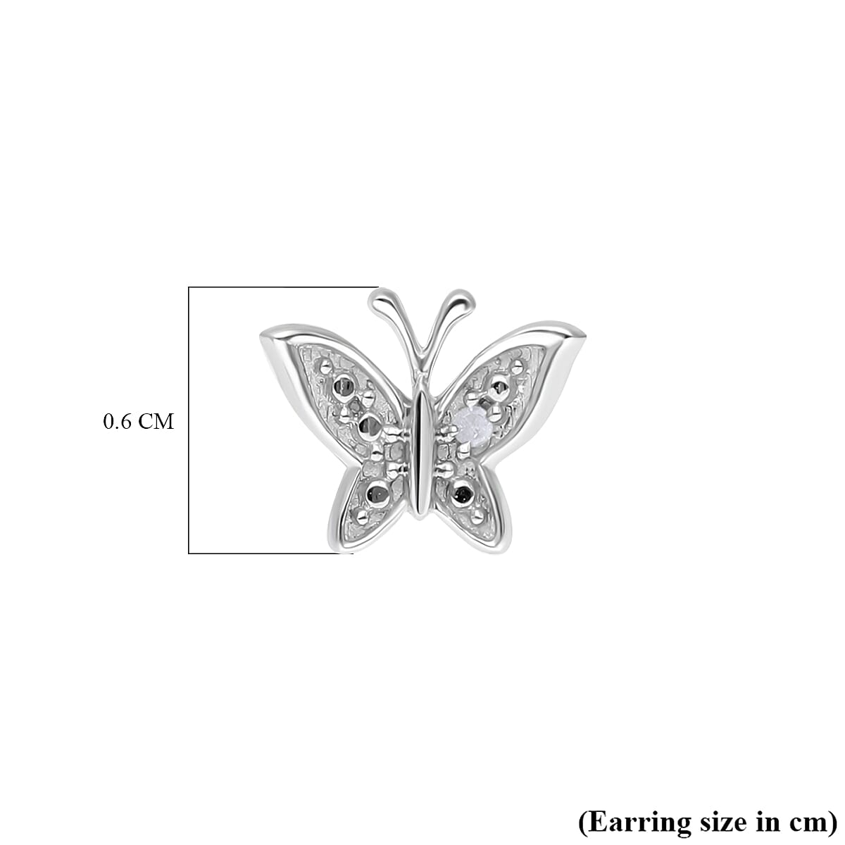 Diamond Accent Butterfly Earrings in Platinum Over Sterling Silver