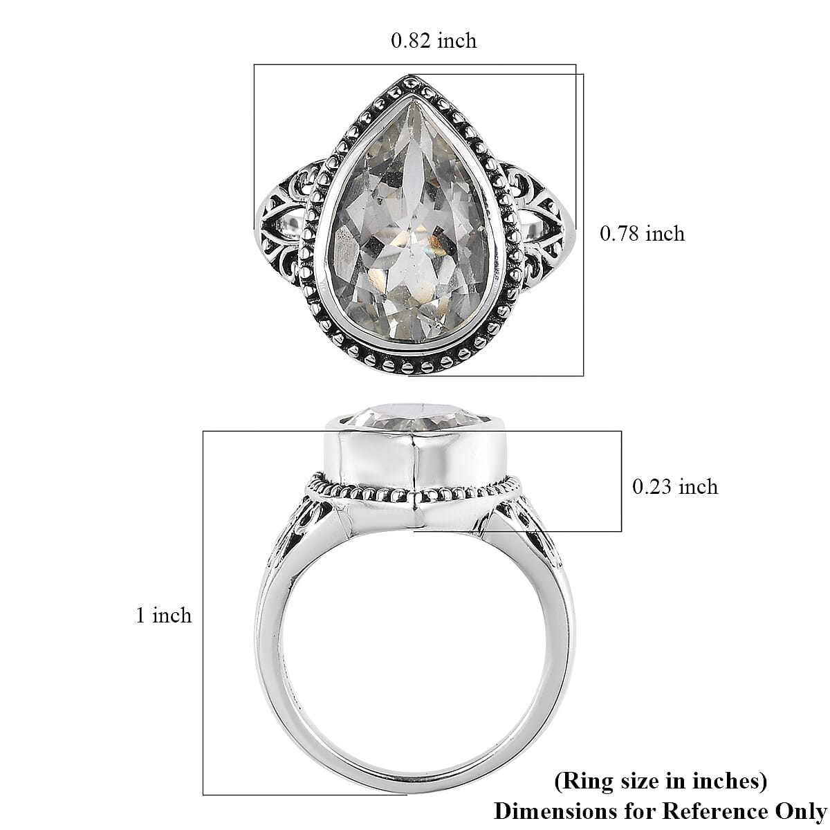 Artisan Crafted White Topaz Solitaire Ring in Sterling Silver (Size 6.0) 6.75 ctw image number 5