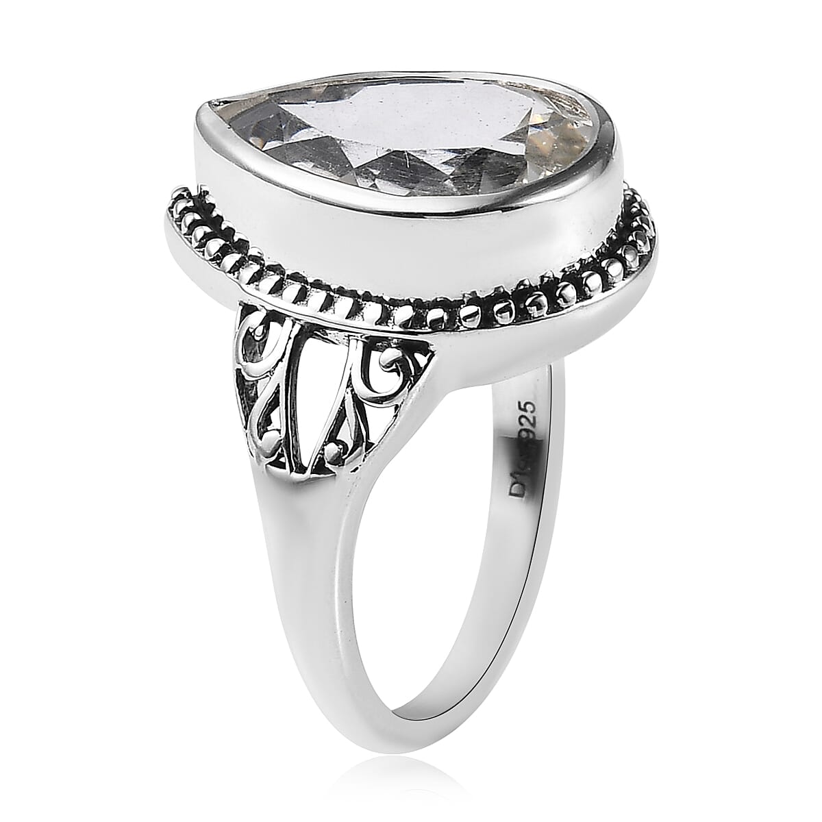 Artisan Crafted White Topaz Solitaire Ring in Sterling Silver (Size 8.0) 6.75 ctw image number 3