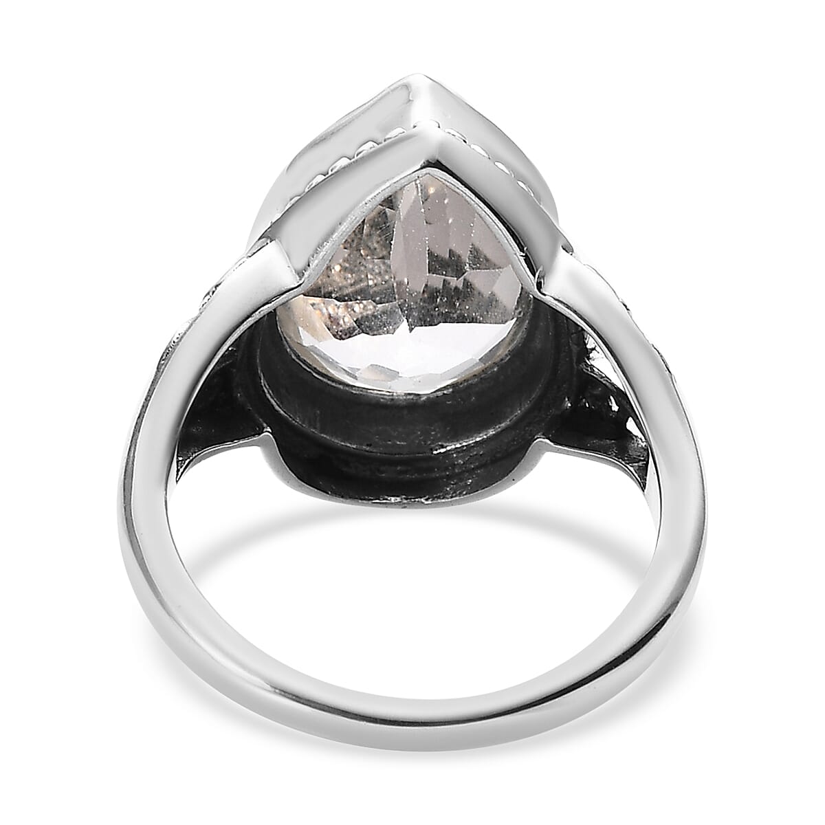 Artisan Crafted White Topaz Solitaire Ring in Sterling Silver (Size 8.0) 6.75 ctw image number 4