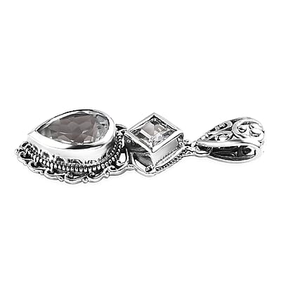Artisan Crafted White Topaz Pendant in Sterling Silver 6.75 ctw