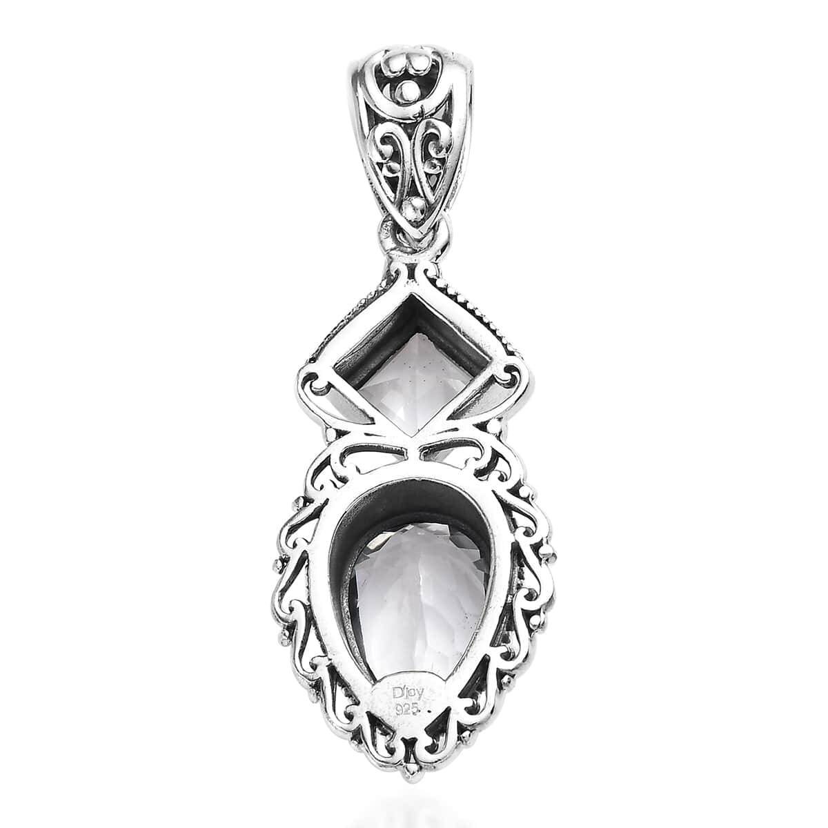 Artisan Crafted White Topaz Pendant in Sterling Silver 6.75 ctw image number 4