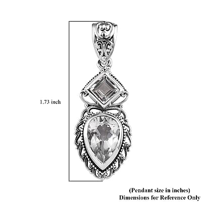 Artisan Crafted White Topaz Pendant in Sterling Silver 6.75 ctw
