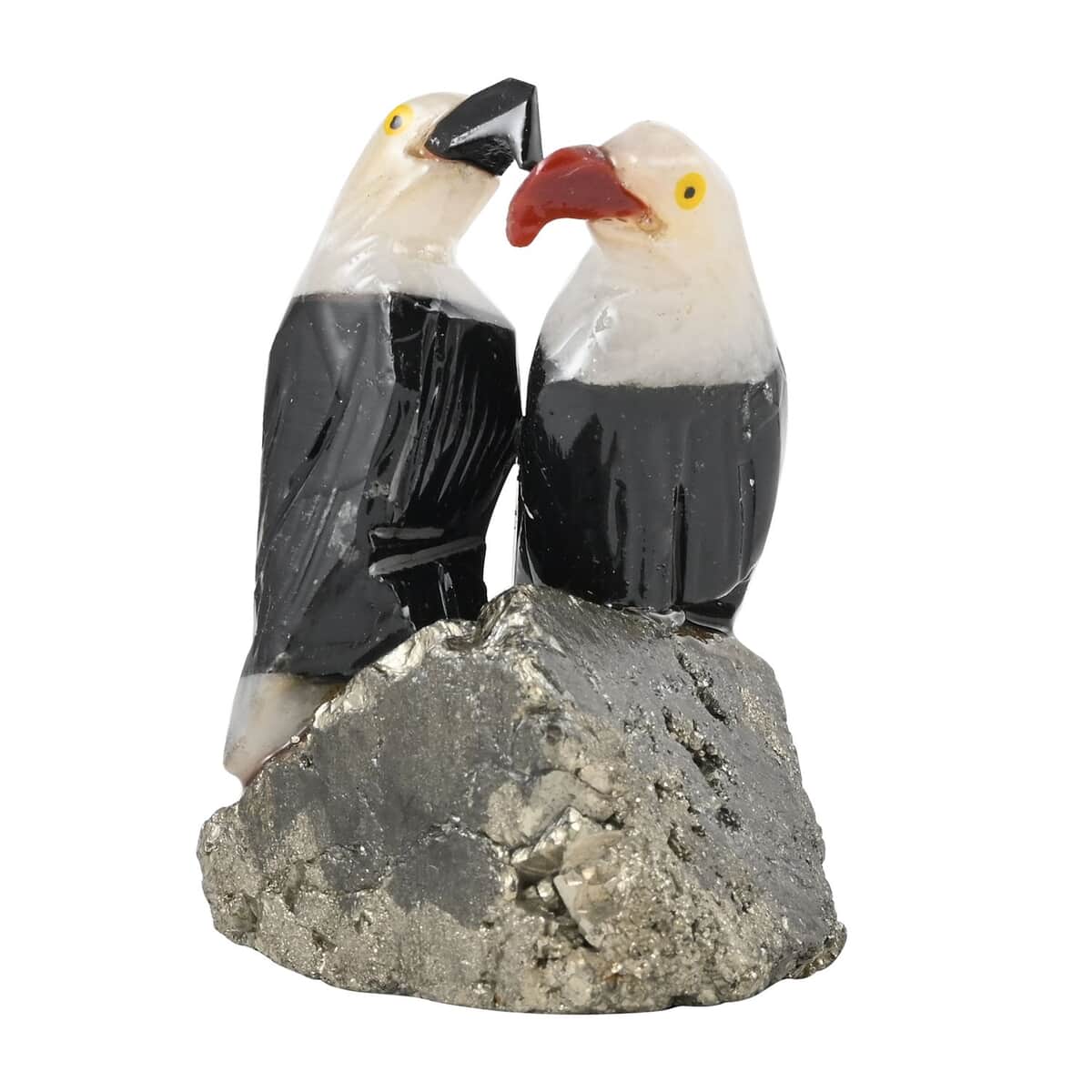Multi Gemstone Carved Eagle Couple Approx. 380ctw image number 0