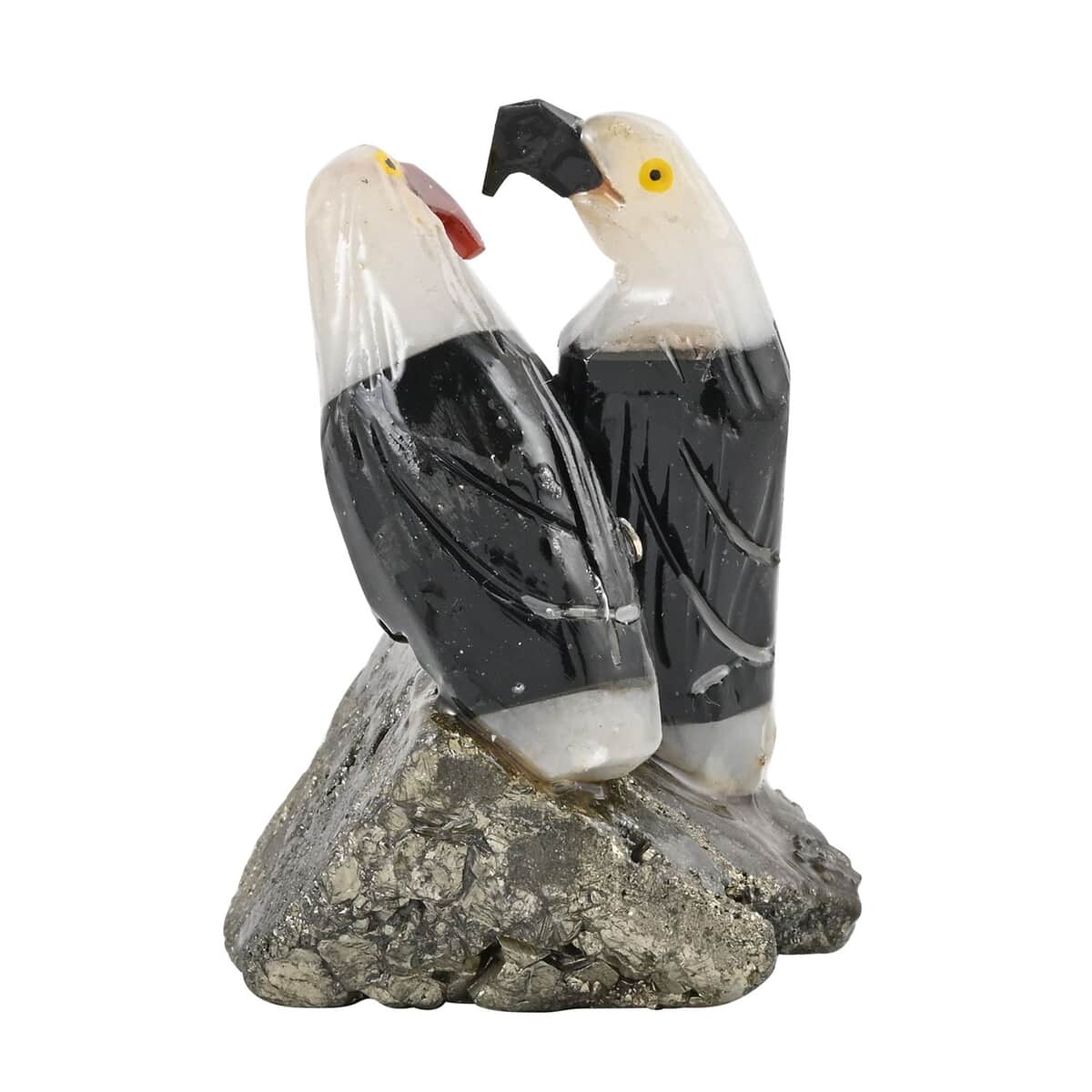 Multi Gemstone Carved Eagle Couple Approx. 380ctw image number 2
