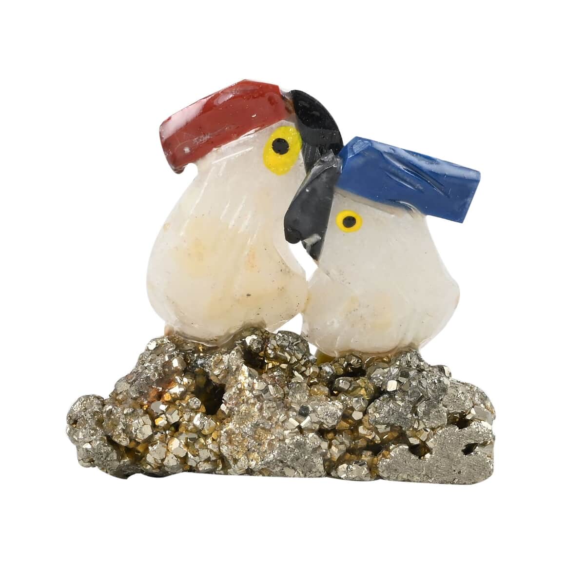 Multi Gemstone Carved Cockatoo Couple Approx. 380ctw image number 0