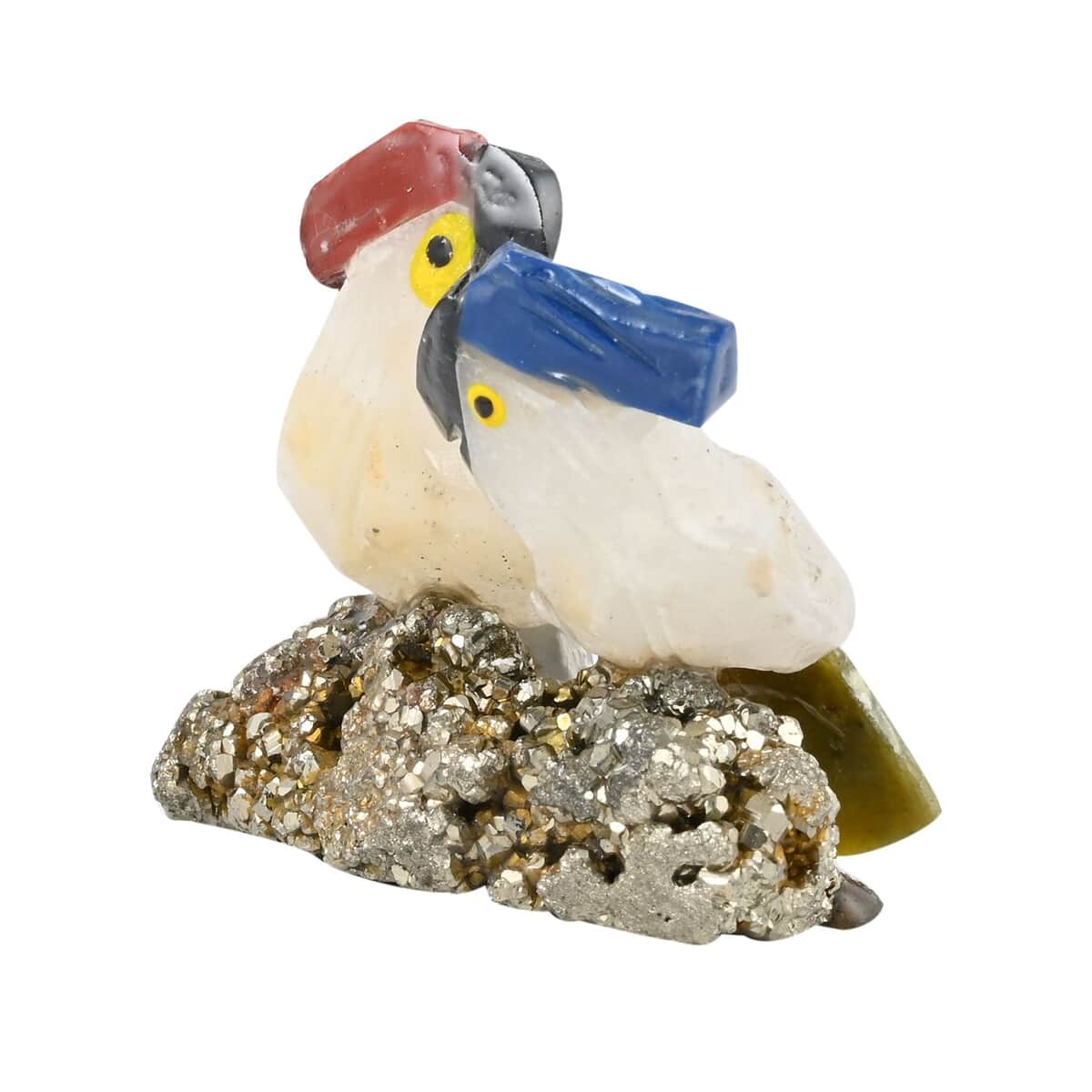 Multi Gemstone Carved Cockatoo Couple Approx. 380ctw image number 3