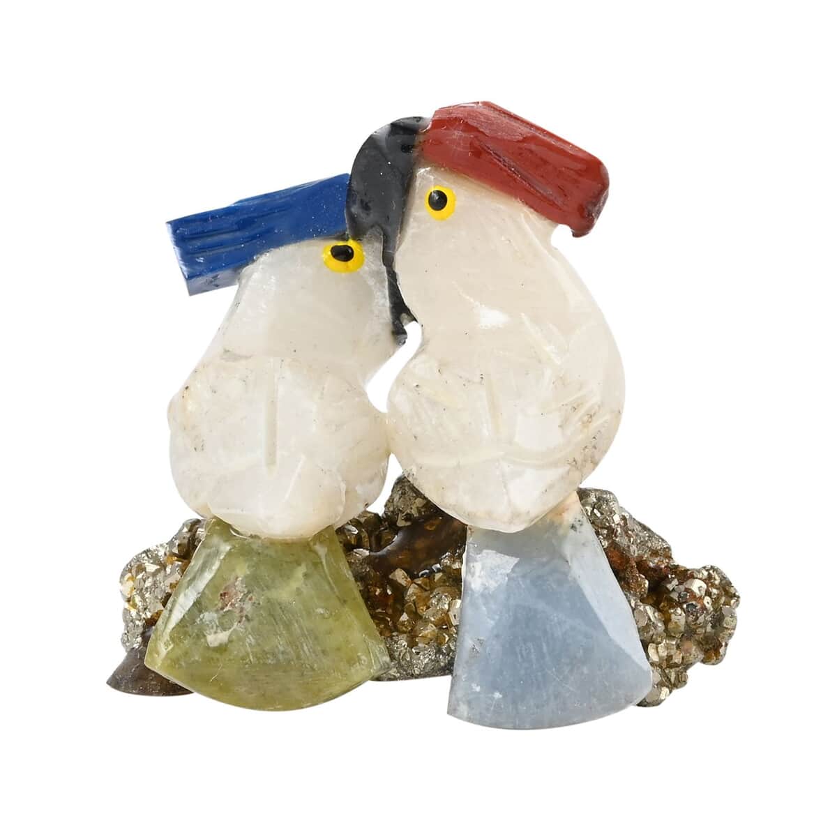 Multi Gemstone Carved Cockatoo Couple Approx. 380ctw image number 4