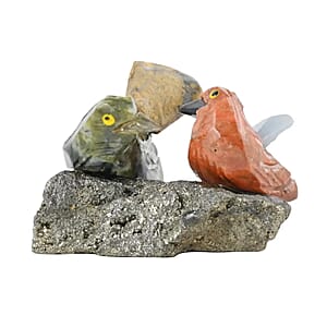 Multi Gemstone Carved Albatross Couple Approx. 245ctw