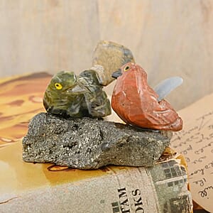 Multi Gemstone Carved Albatross Couple Approx. 245ctw