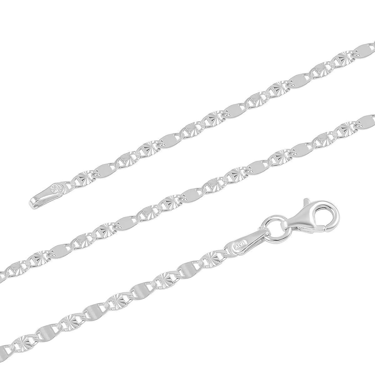 Italian Sterling Silver Vale Star and Squash Necklace 20 Inches 2.5 Grams image number 2