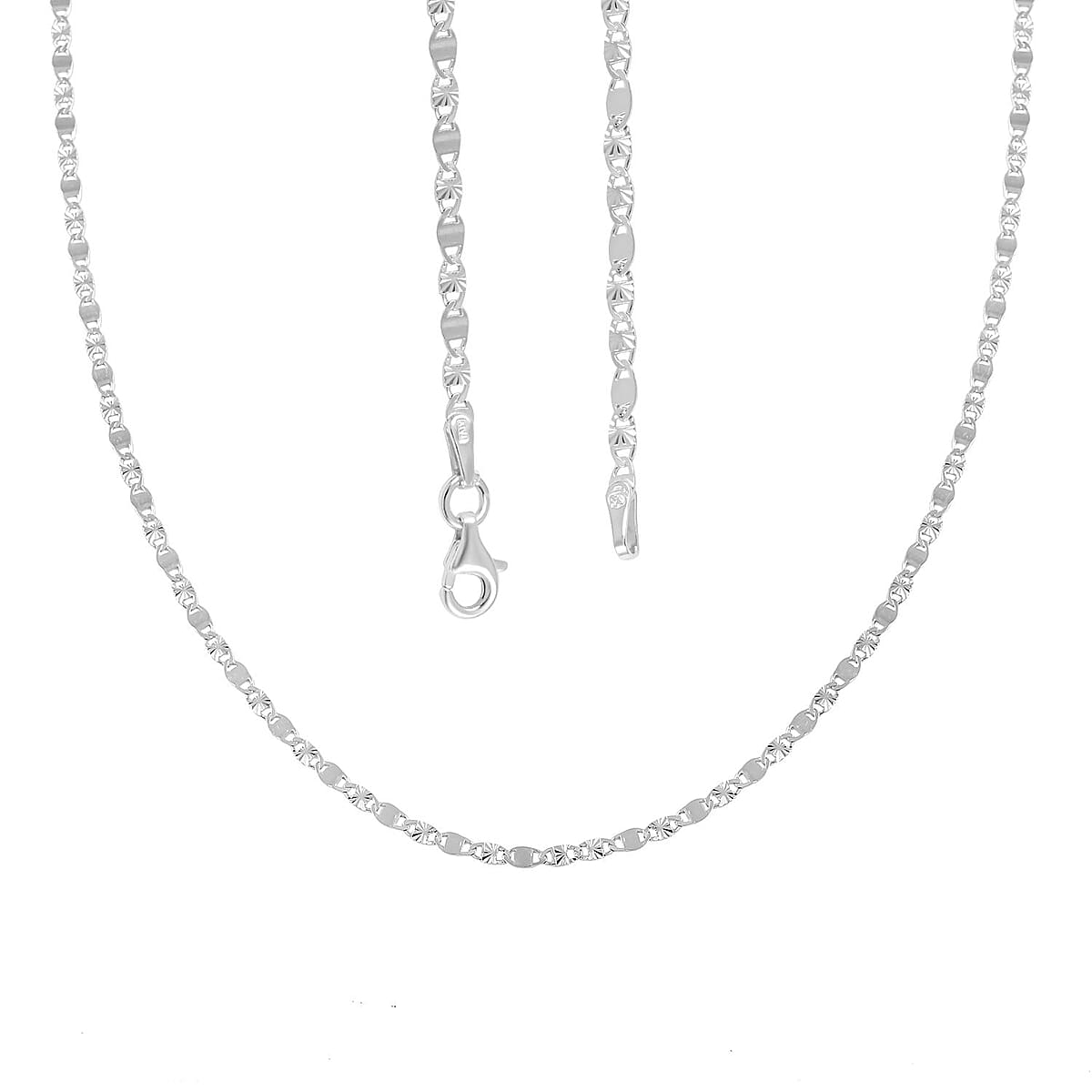 Italian Sterling Silver Vale Star and Squash Necklace 20 Inches 2.5 Grams image number 3