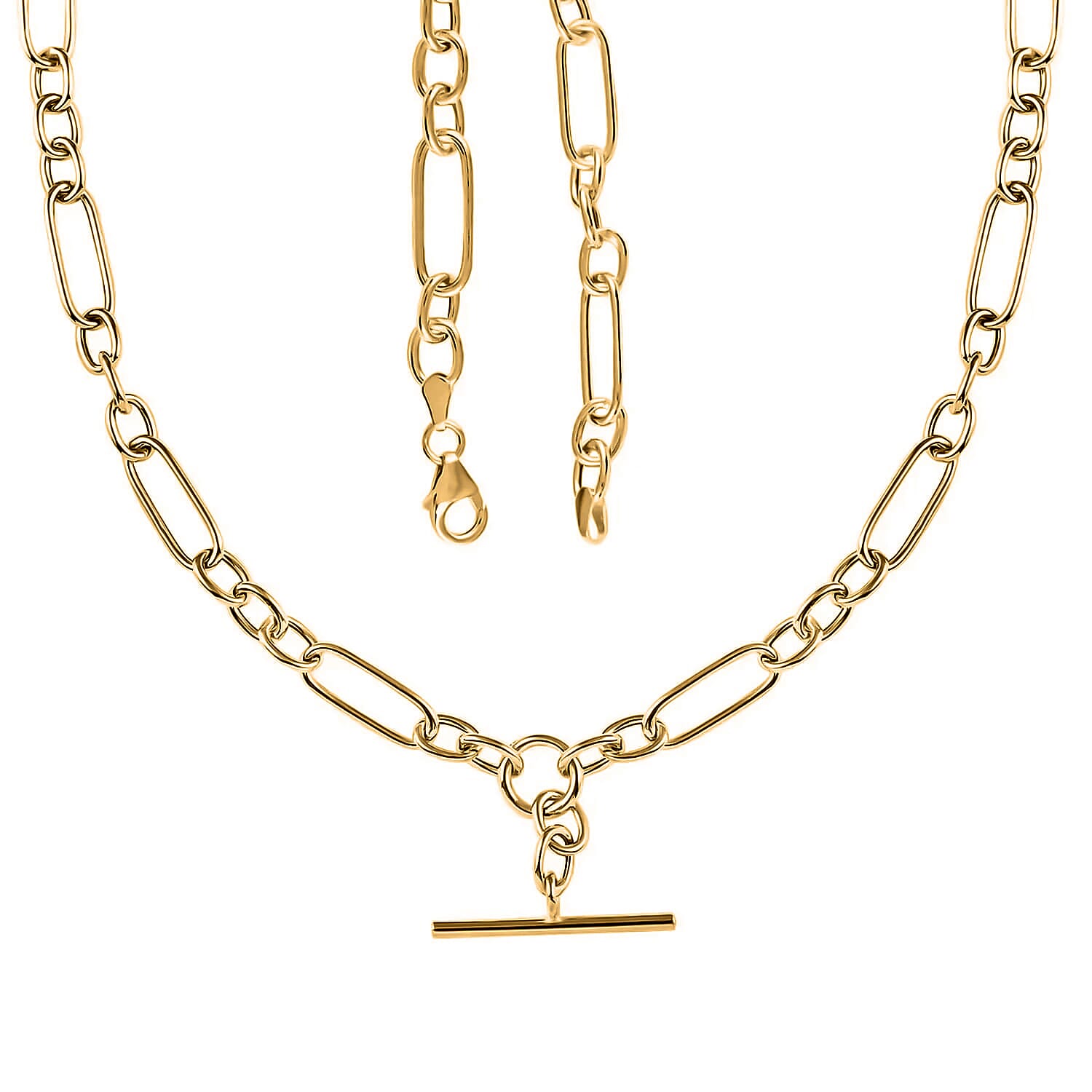 Gold Gioia Italian Link Chain Necklace in 10K Yellow Gold, Gold Link Chain, 10K Yellow Gold Necklace, Adjustable Length Gold Chain 6.75 Grams