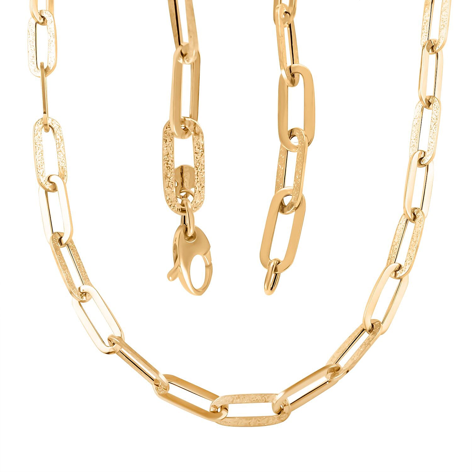 Gold Oro Zecchino Paperclip Collection Italian 14K Yellow Necklace 18 Inches 4.15 Grams