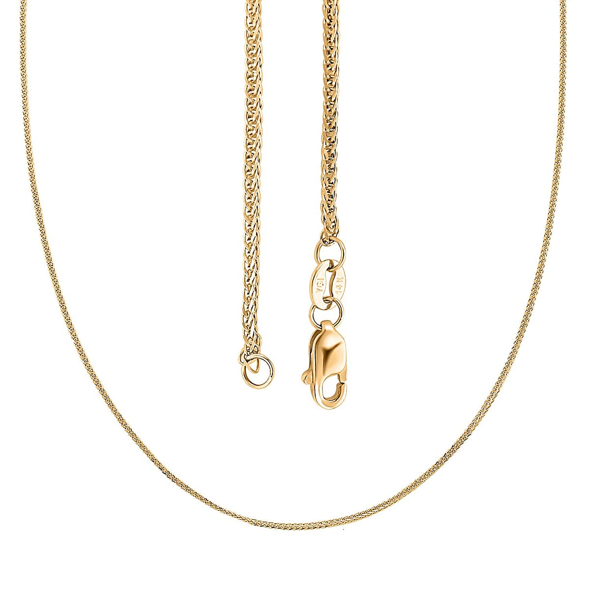 14K Yellow Gold 1.35mm Diamond-Cut Triple Spiga Wheat Chain Necklace 18 Inches 2.65 Grams image number 3