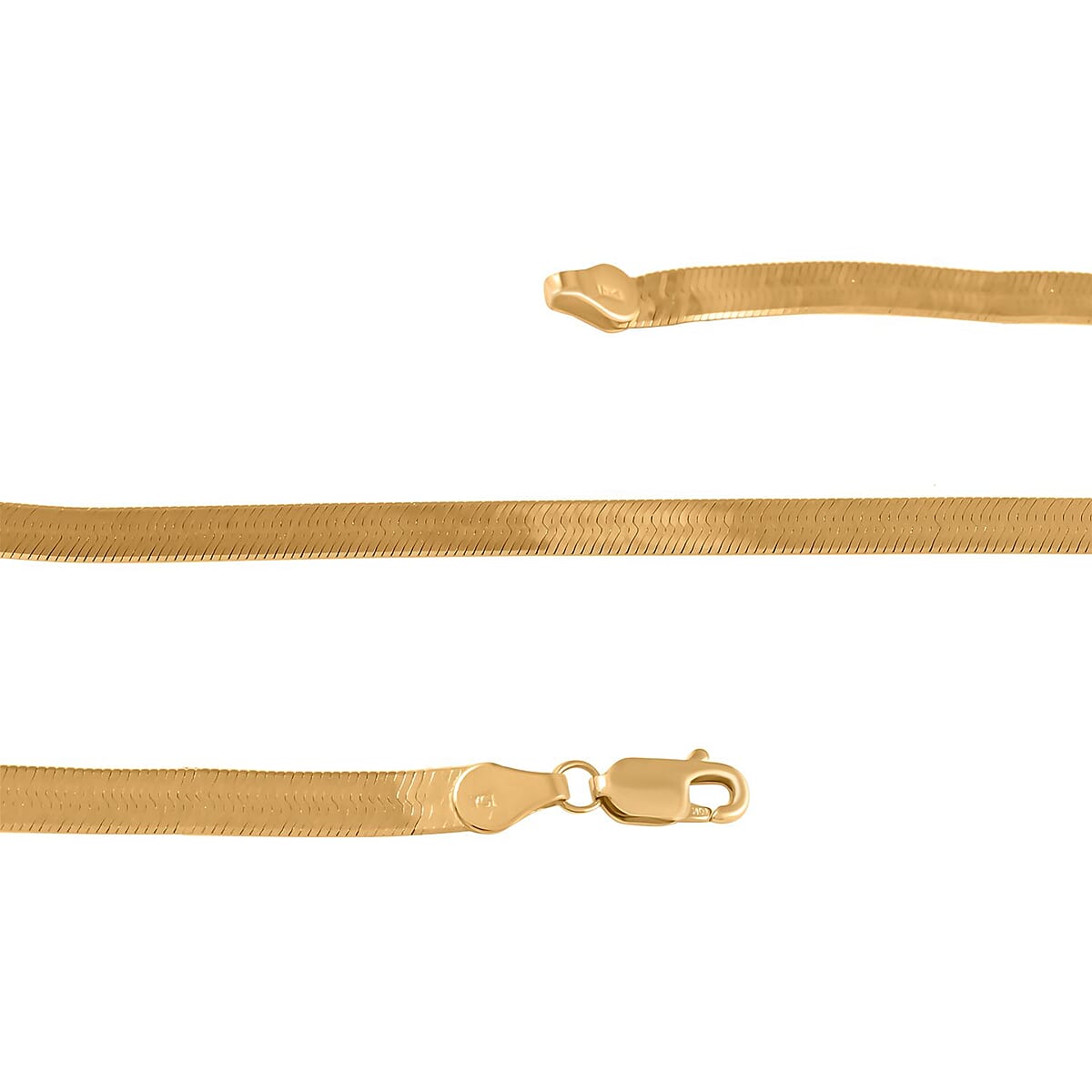 10K Yellow Gold 5mm Herringbone Chain Necklace 18 Inches 7.50 Grams image number 2