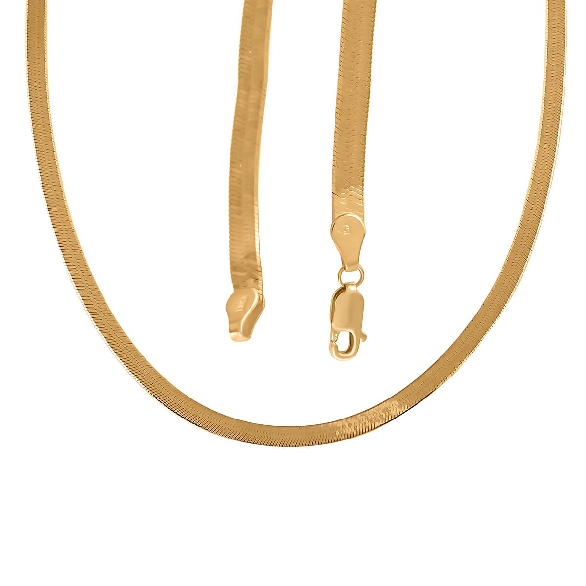 10K Yellow Gold 5mm Herringbone Chain Necklace 18 Inches 7.50 Grams image number 3