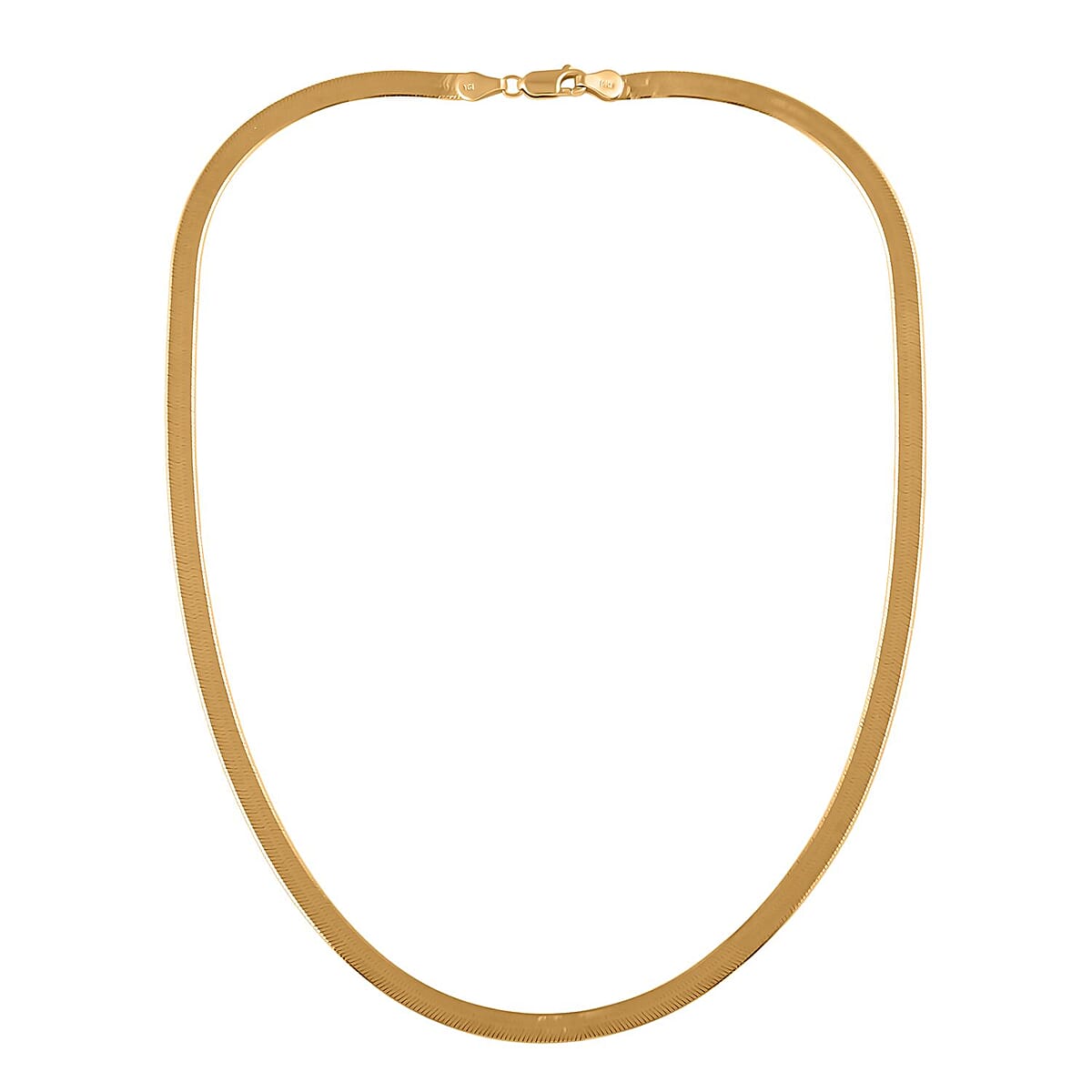 10K Yellow Gold 5mm Herringbone Chain Necklace 18 Inches 7.50 Grams image number 4