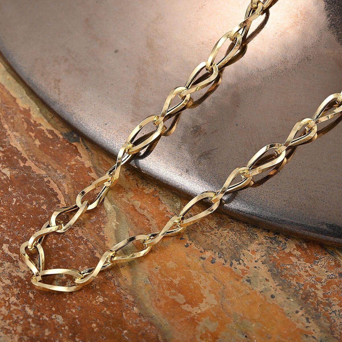 Torchon Mirror Italian 14K Yellow Gold Necklace (18 Inches) (3.83 g) image number 1