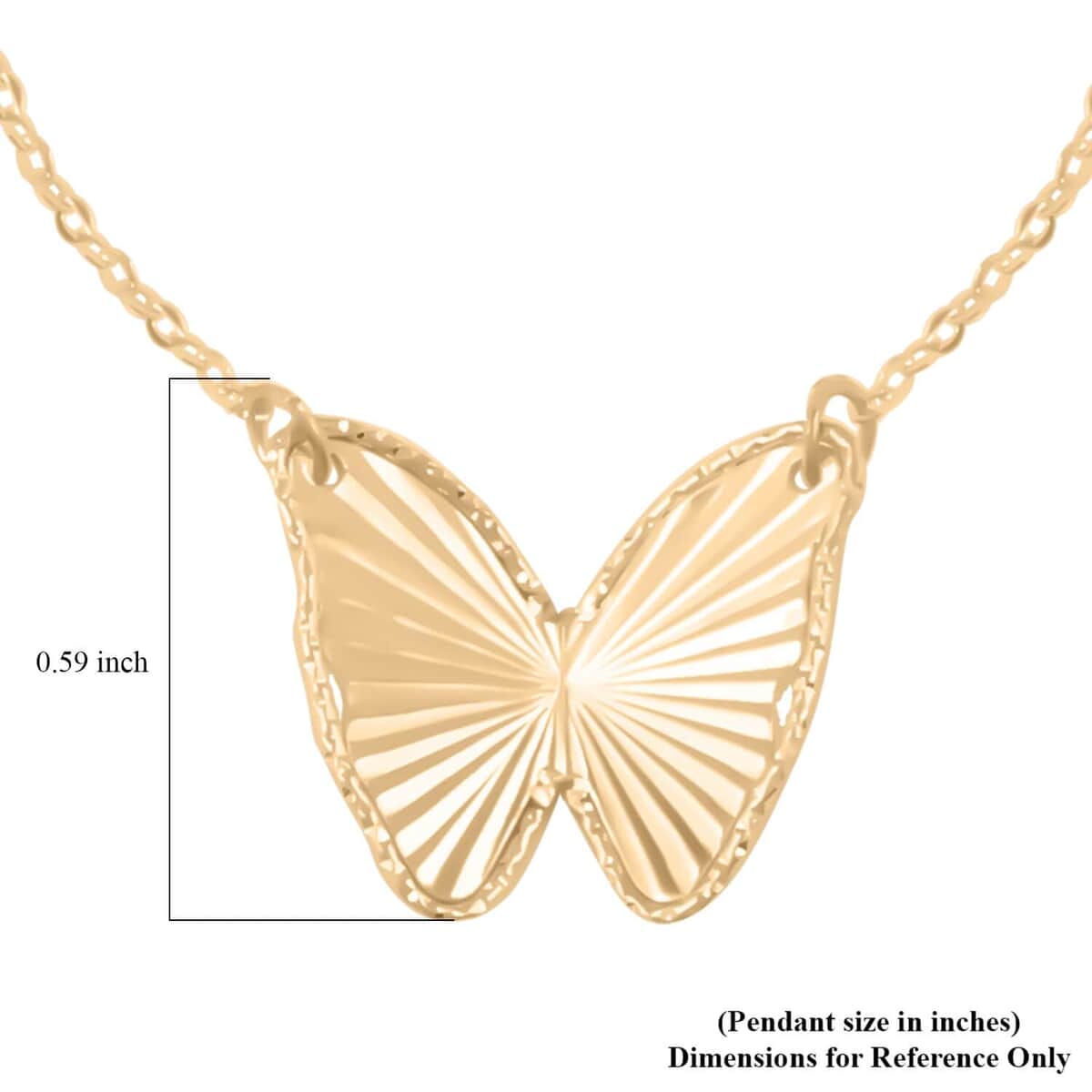 Gold Butterfly Necklace ,Tuscan Sun Drop Butterfly Necklace ,Italian 10K Yellow Gold Necklace ,18 Inch Necklace 1.15 Grams image number 5