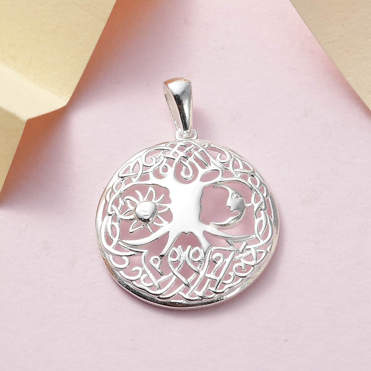 Sterling Silver Sun & Moon Pendant 2 Grams image number 1
