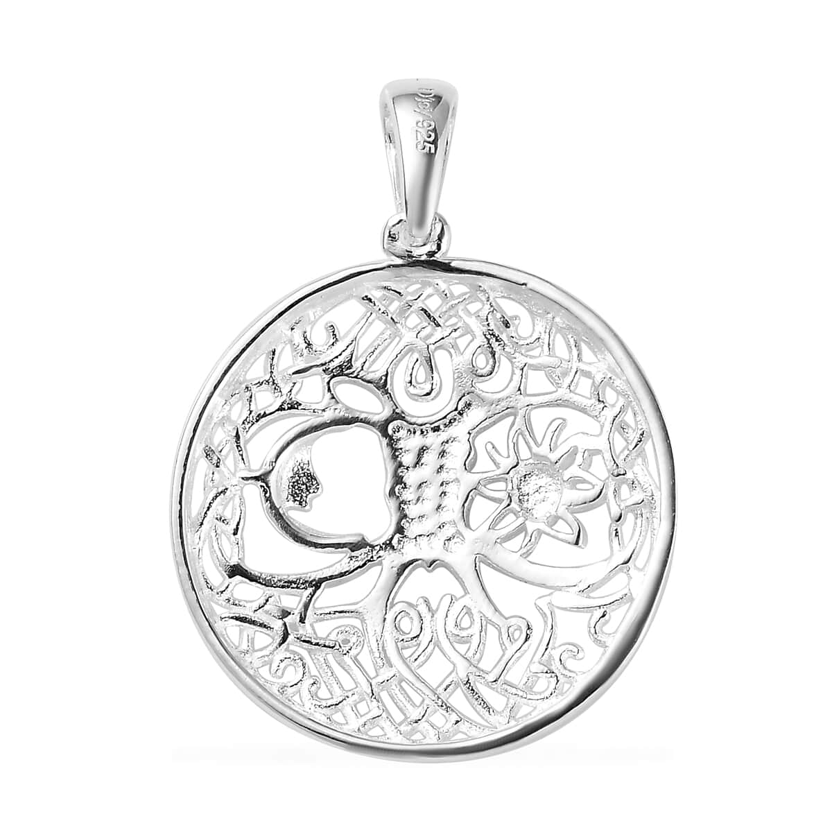 Sterling Silver Sun & Moon Pendant 2 Grams image number 4