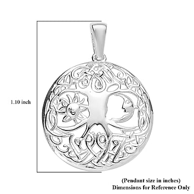 Sun & Moon Pendant without Chain in Sterling Silver 2 Grams