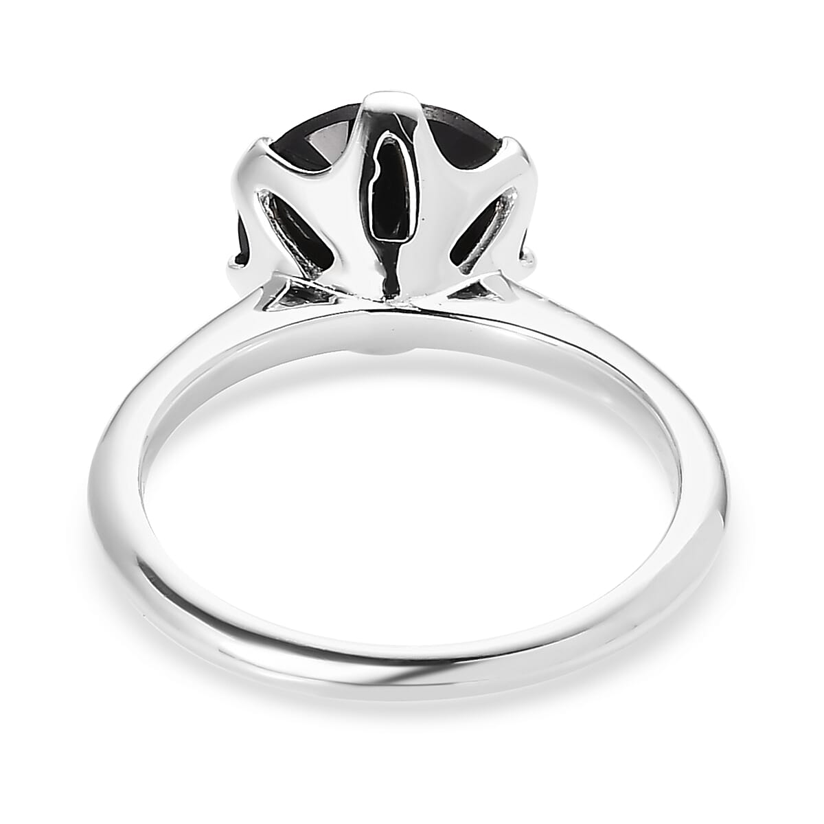 Thai Black Spinel Solitaire Ring in Sterling Silver (Size 10.0) 3.25 ctw