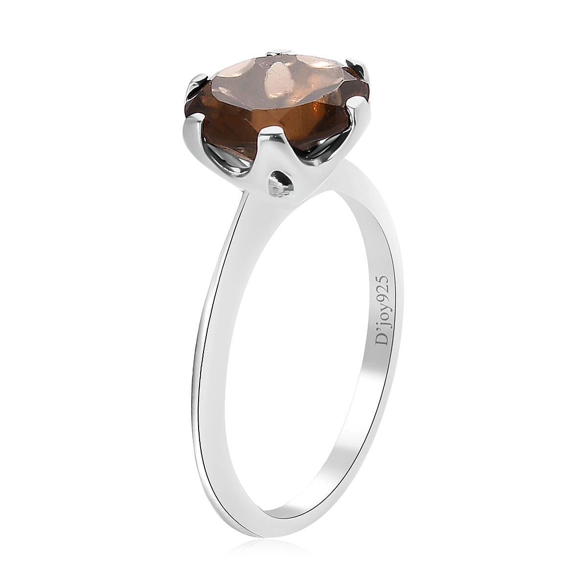 Brazilian Smoky Quartz Solitaire Ring in Sterling Silver (Size 8.0) 2.50 ctw image number 3