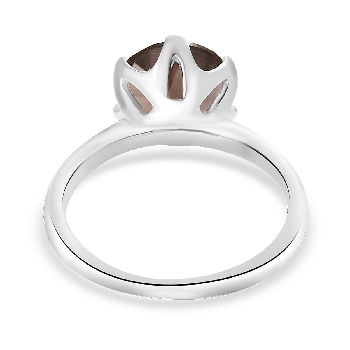 Brazilian Smoky Quartz Solitaire Ring in Sterling Silver (Size 8.0) 2.50 ctw image number 4