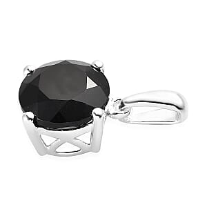 D'Joy Thai Black Spinel Solitaire Pendant without Chain in Sterling Silver 3.25 ctw