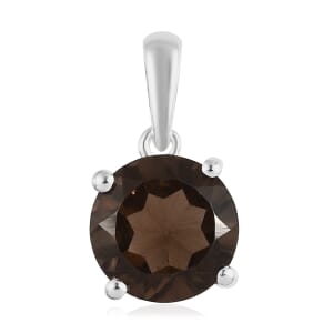 Brazilian Smoky Quartz 2.65 ctw Solitaire Pendant without Chain in Sterling Silver