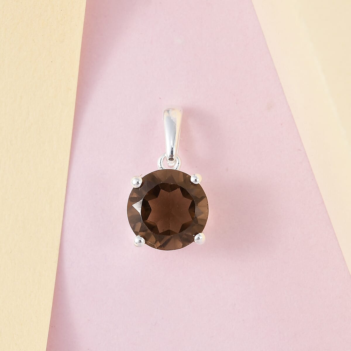 Brazilian Smoky Quartz 2.65 ctw Solitaire Pendant without Chain in Sterling Silver image number 1