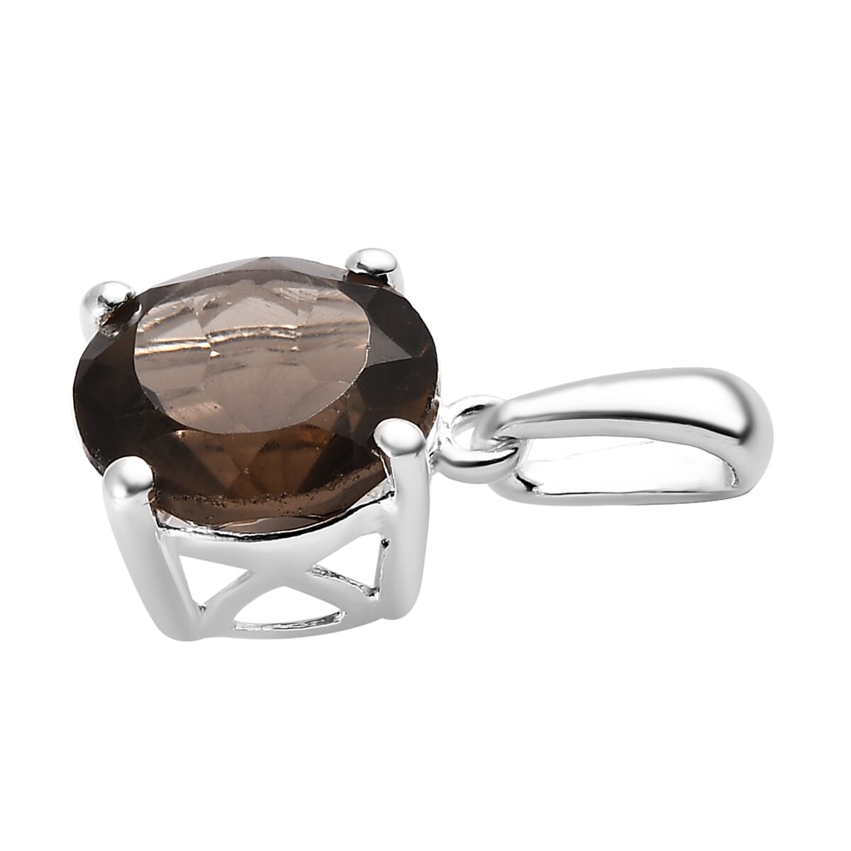 Brazilian Smoky Quartz 2.65 ctw Solitaire Pendant without Chain in Sterling Silver image number 3