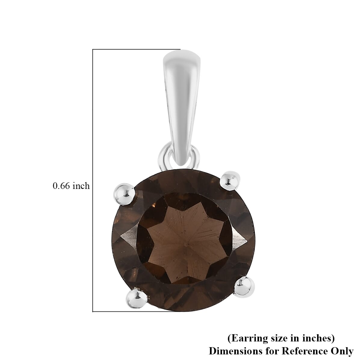 Brazilian Smoky Quartz 2.65 ctw Solitaire Pendant without Chain in Sterling Silver image number 5