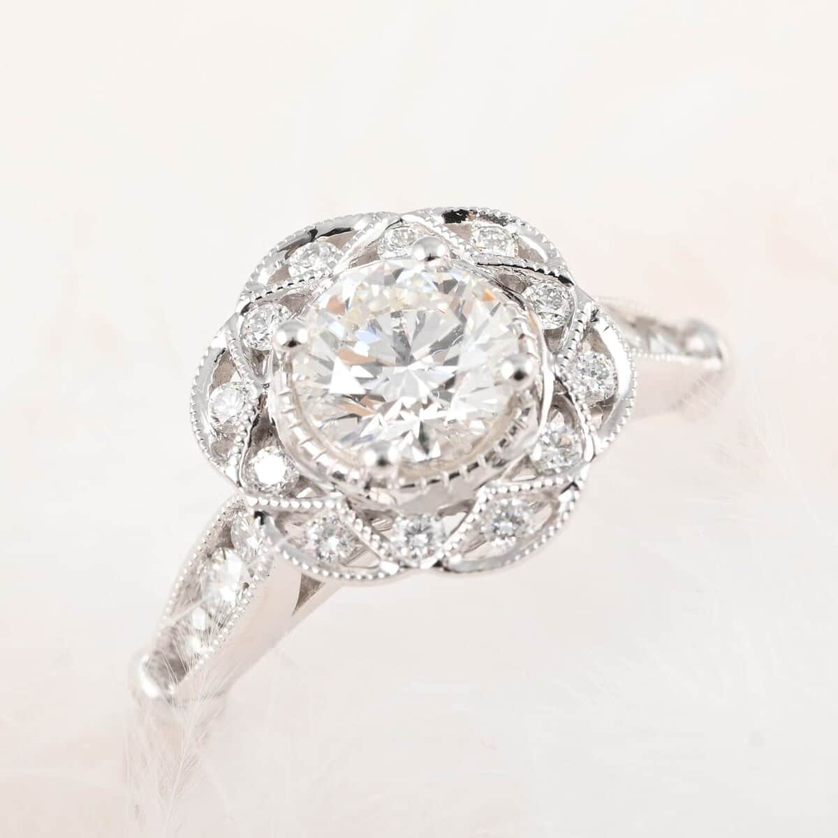Ankur Treasure Chest Modani Eternal Beauty 950 Platinum G VS1 White Diamond Ring (Size 10.0) 5.50 Grams 1.00 ctw image number 1