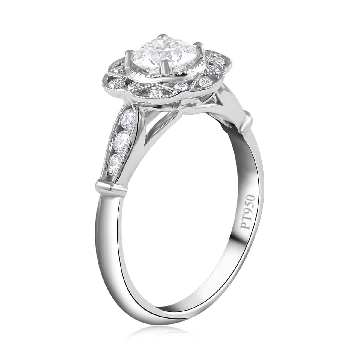 Ankur Treasure Chest Modani Eternal Beauty 950 Platinum G VS1 White Diamond Ring (Size 10.0) 5.50 Grams 1.00 ctw image number 3