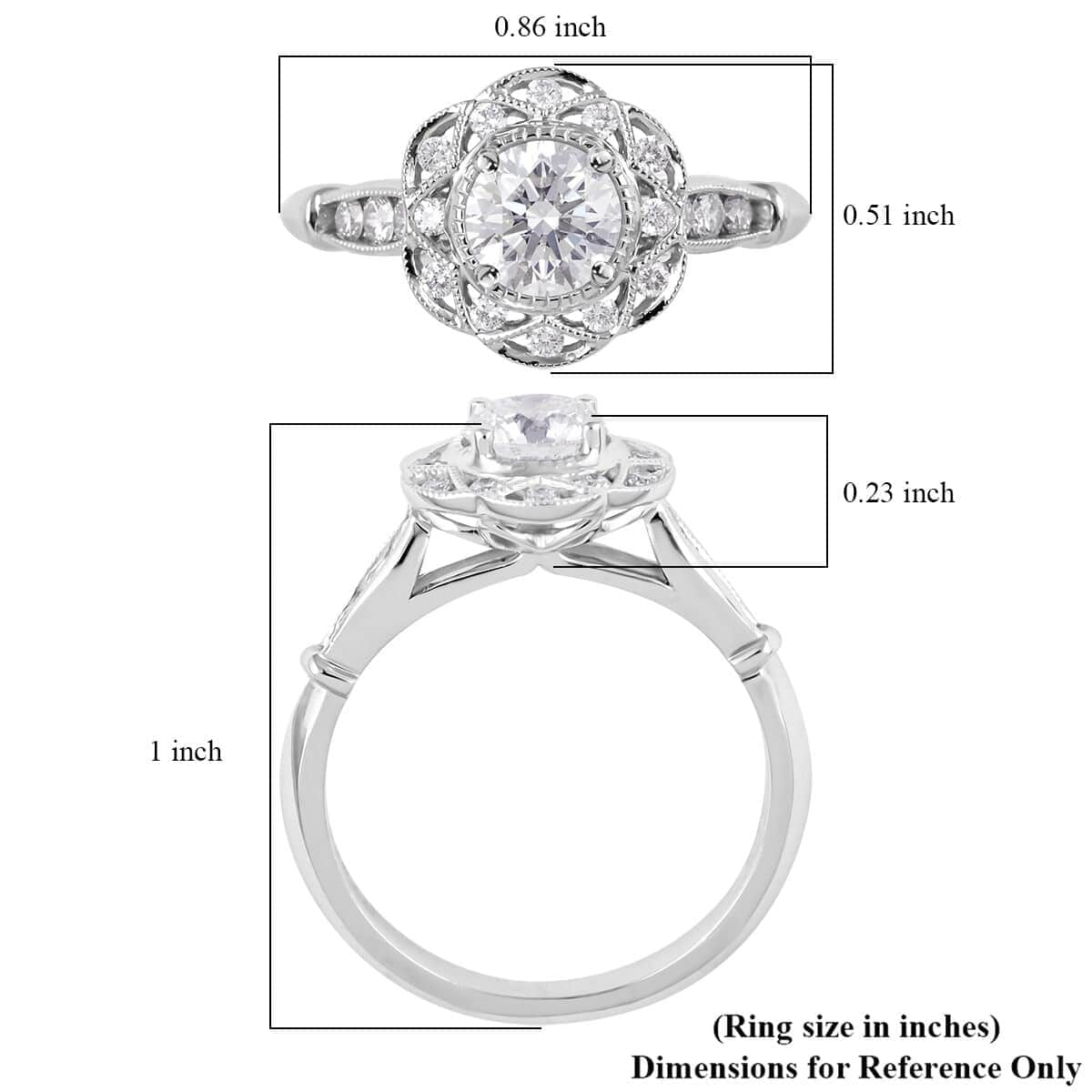 Ankur Treasure Chest Modani Eternal Beauty 950 Platinum G VS1 White Diamond Ring (Size 10.0) 5.50 Grams 1.00 ctw image number 4