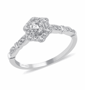 Modani Vintage Floral Brilliance 950 Platinum White Diamond Ring (G VVS1) , Floral Cluster Ring , Diamond Cluster Ring , Wedding Ring 0.50 ctw (Size 5.0)
