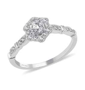 Modani Vintage Floral Brilliance 950 Platinum White Diamond Ring (G VVS1) , Floral Cluster Ring , Diamond Cluster Ring , Wedding Ring 0.50 ctw (Size 8.0)