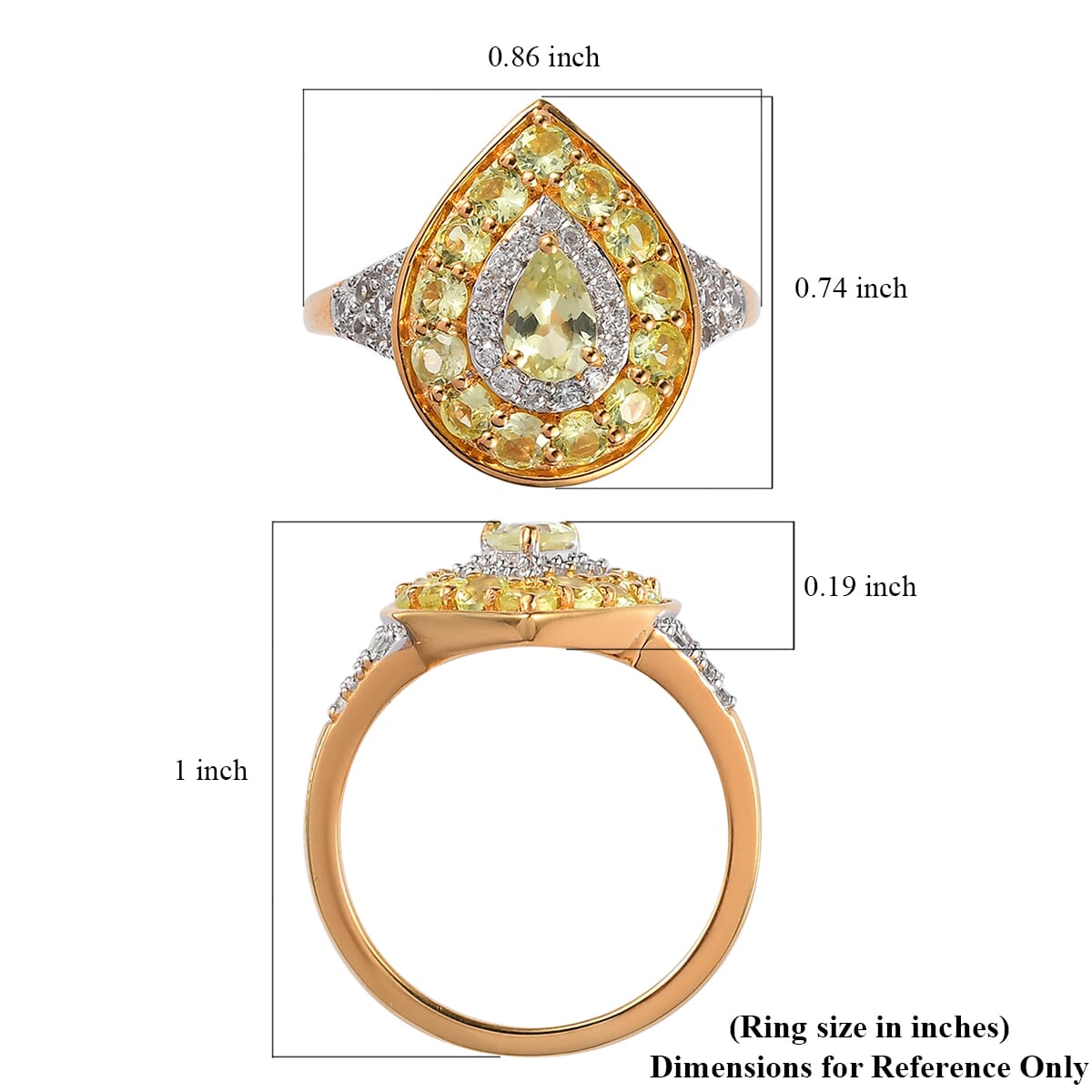 Natural Chrysoberyl and Natural White Zircon Double Halo Ring in Vermeil Yellow Gold Over Sterling Silver 2.00 ctw image number 5