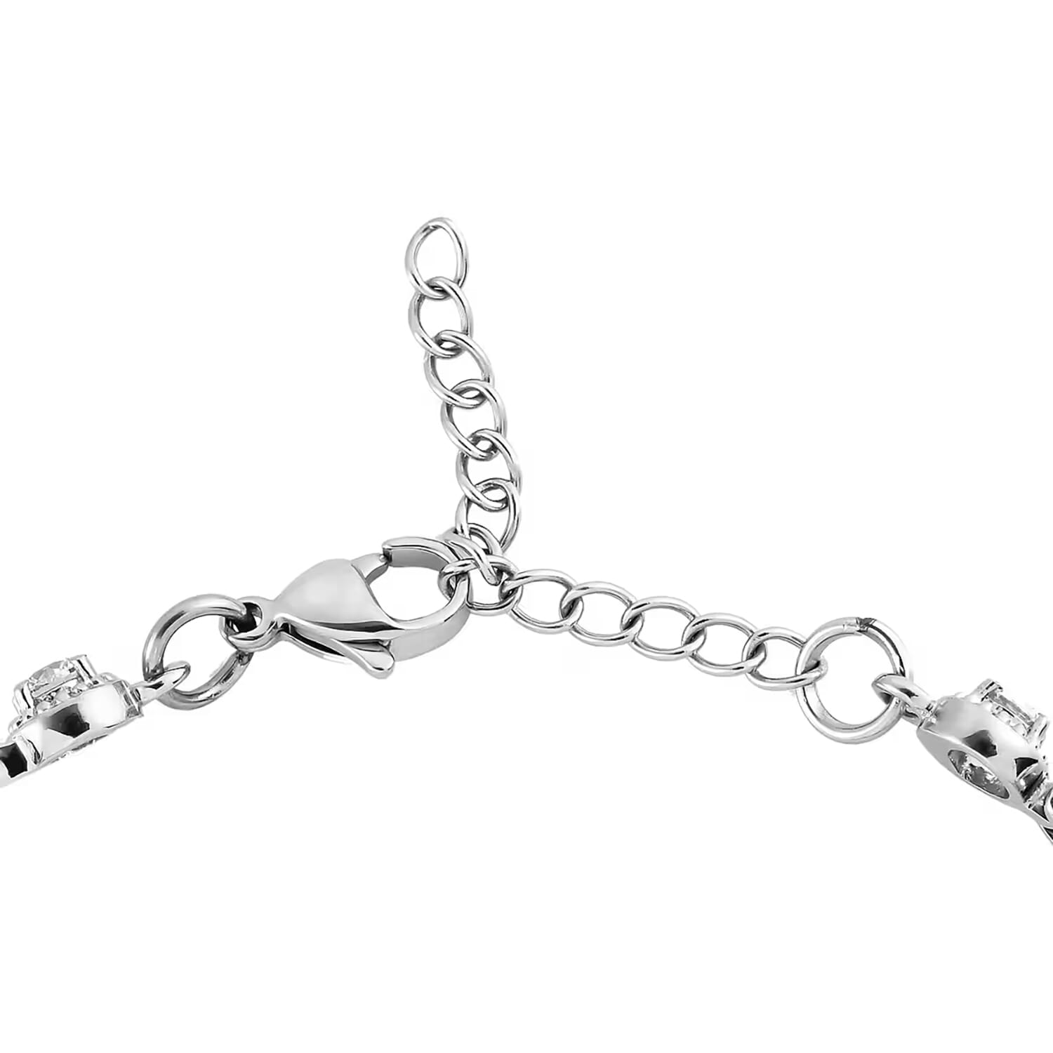 Buy White Zircon Bracelet in Stainless Steel (6.50-8.00In