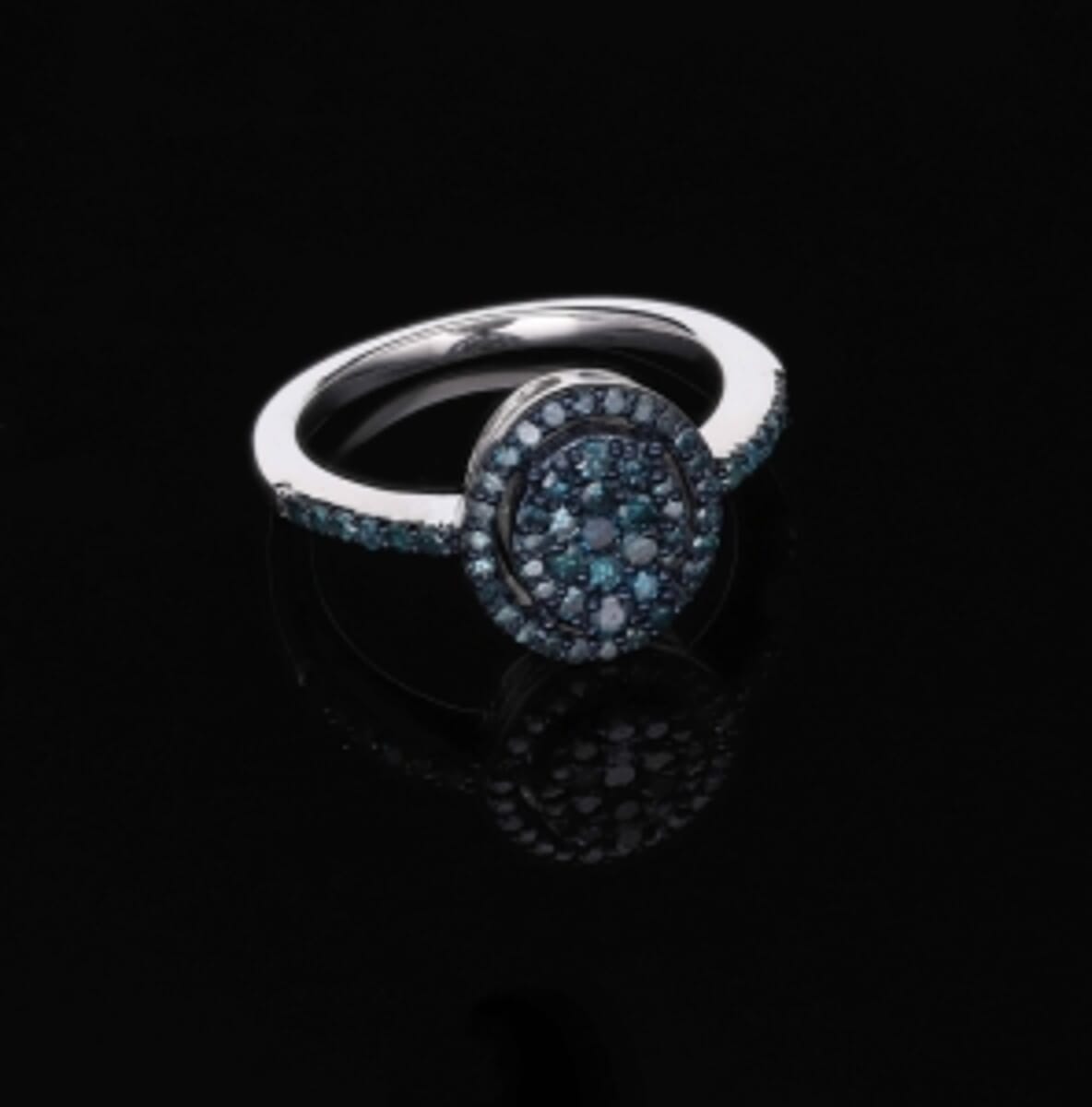 Blue Diamond 0.52 ctw Ring in Platinum Over Sterling Silver (Size 8) image number 1