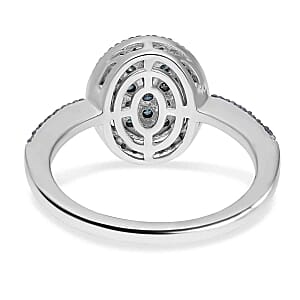 Blue Diamond 0.50 ctw Ring in Platinum Over Sterling Silver (Size 10.0)