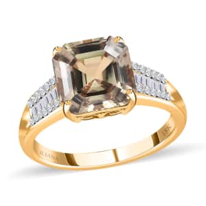 Iliana 18K Yellow Gold AAA Turkizite and G-H SI Diamond Ring (Size 10.0) 4.35 Grams 4.25 ctw